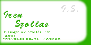 iren szollas business card