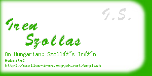 iren szollas business card